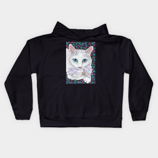 Sugar white cat Kids Hoodie